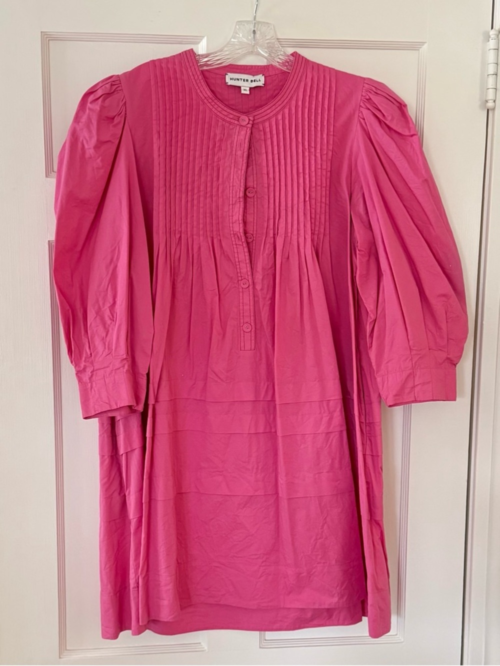 HUNTER BELL Hot Pink Pleated Mini Dress